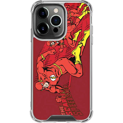 DC Comics The Flash Classic Art in Sequence Running pose iPhone 14 Pro Clear Case